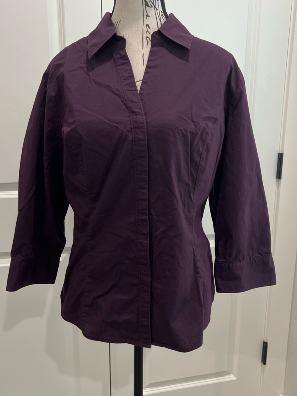 Riders by Lee Plum Button-Front Shirt, XL